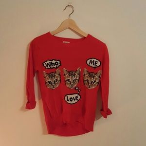 Red Cat Sweater