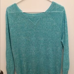 Madewell Aqua Light-Weight 3/4 Sleeve Top