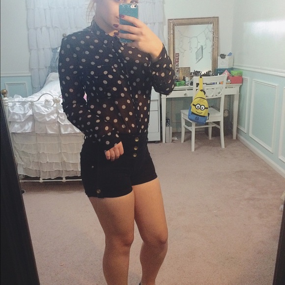 Polka dot sheer top