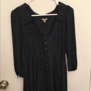 Urban Outfitters Navy Blue Button Down Dress