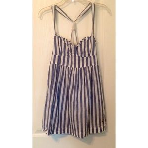 ❁∙Blue and White Striped Babydoll Mini Dress∙❁