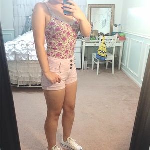 Pastel Pink High Waisted Shorts