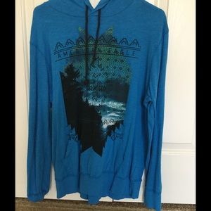 Bright blue graphic hoodie