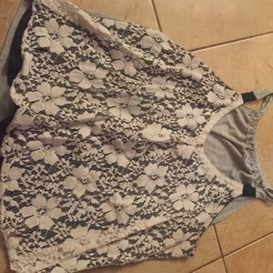 Lace and tee tank