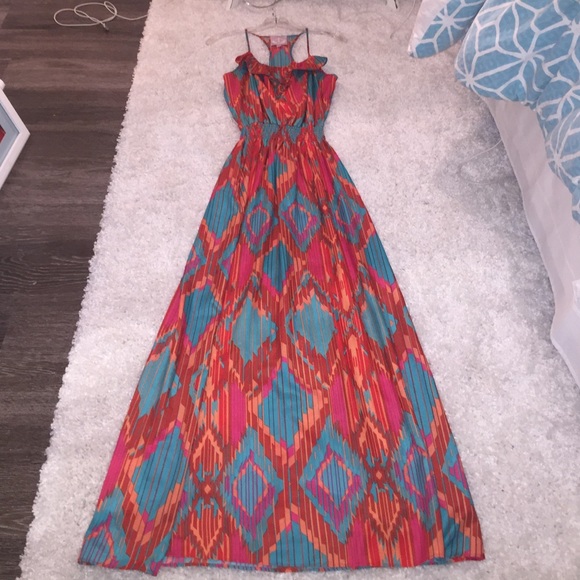 bohemian print maxi dress