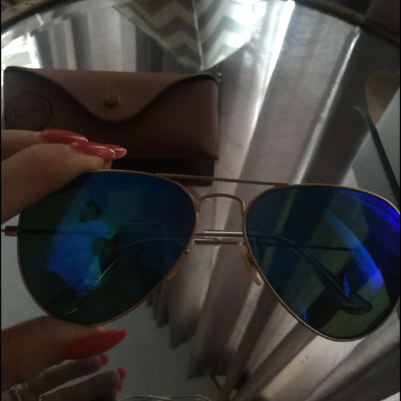 Ray ban 58mm blueish green sunglasses main image 4