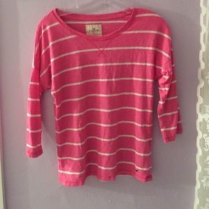 Quarter Sleeved Striped Hollister Tee