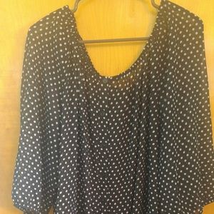 Polka dot sheer blouse