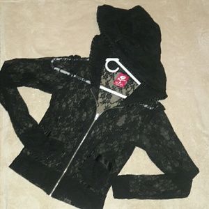 Lace zip hoodie