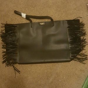Victoria's Secret Black Fringe Tote 2016