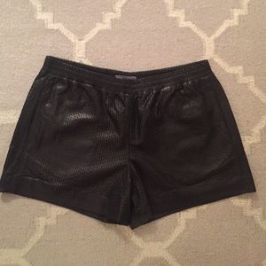Vince perforated leather shorts