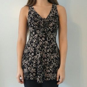 Forever 21 Black Floral Tunic