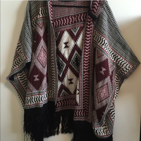 Topshop fringe poncho