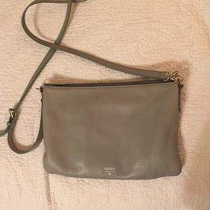 Fossil Grey Leather Crossbody