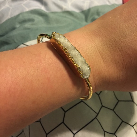 White druzy stackable bangles - Picture 3 of 4