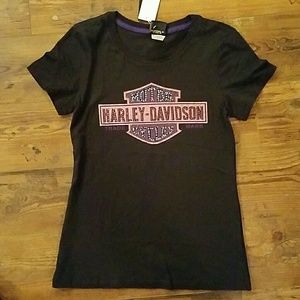 NWT Ladies Bling Embellished Harley-Davidson T Md