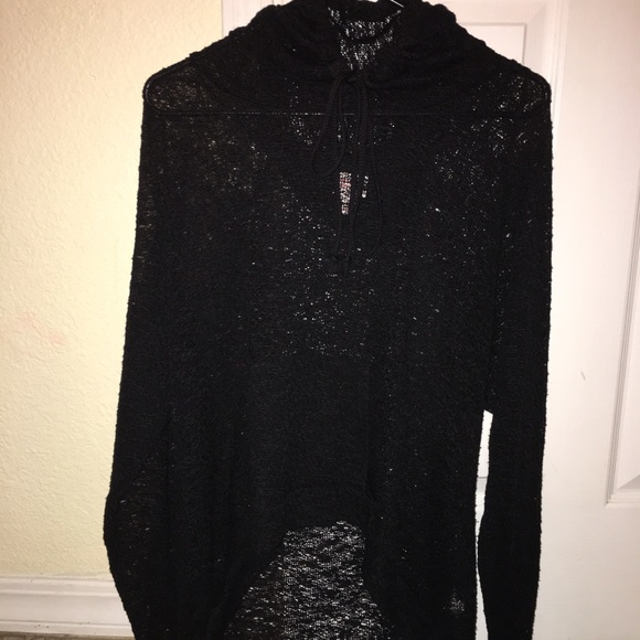 See through black sweatshirt