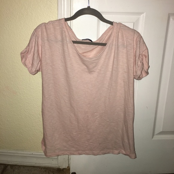 Gap pink and white striped top
