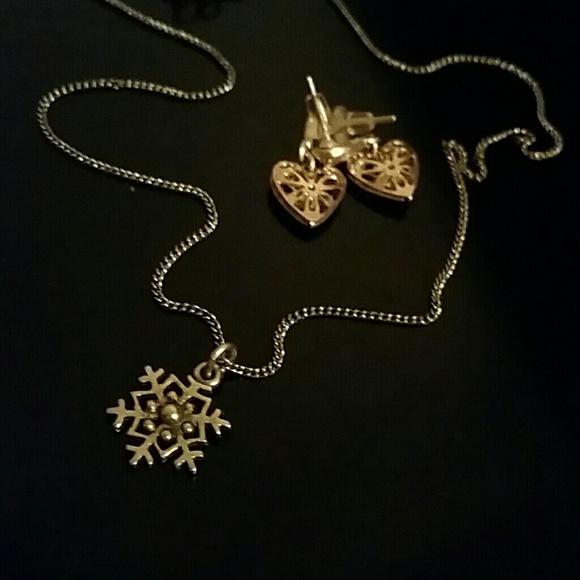 Silver-toned Necklace and Earrings