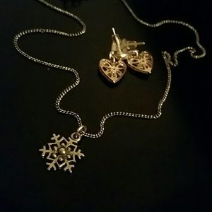 Silver-toned Necklace and Earrings