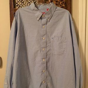 Izod Long Sleeve Button Down Blue 2XL
