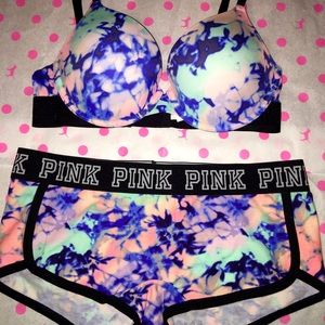 NWT VS PINK boyshort panty and bra