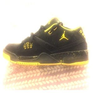 Black and yellow Jordan's