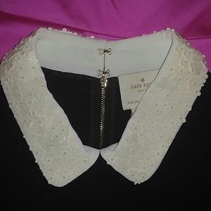 Kate Spade xl 14 sequin Collar crepe dress new