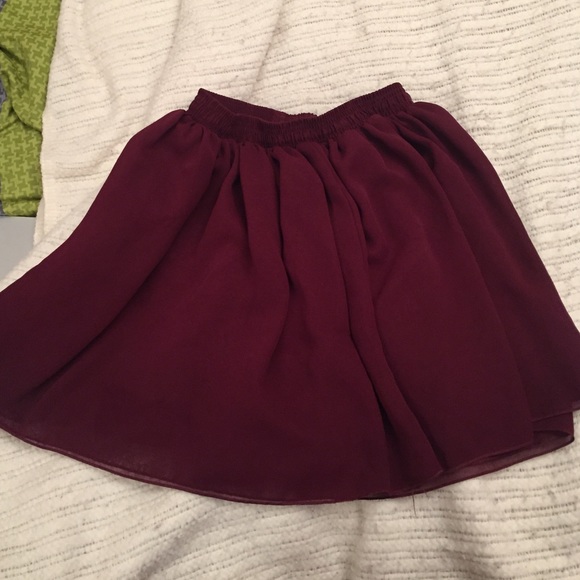 American Apparel Maroon Chiffon Skirt