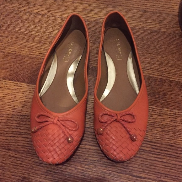 Orange ballet flats