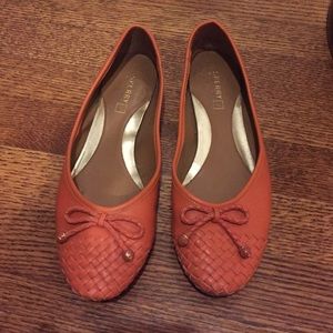Orange ballet flats