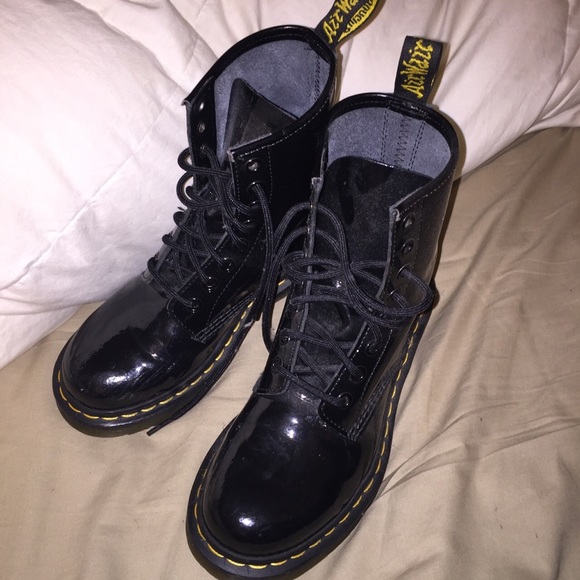 Black shiny DOC MARTENS size 6