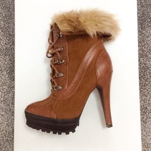 Faux fur booties