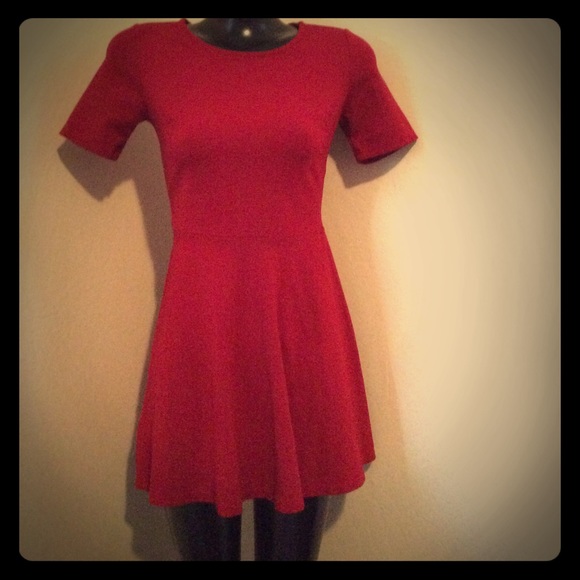 Red skater dress.