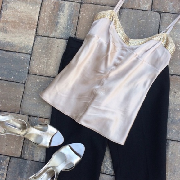 Express Design Studio Champagne Sequin Top