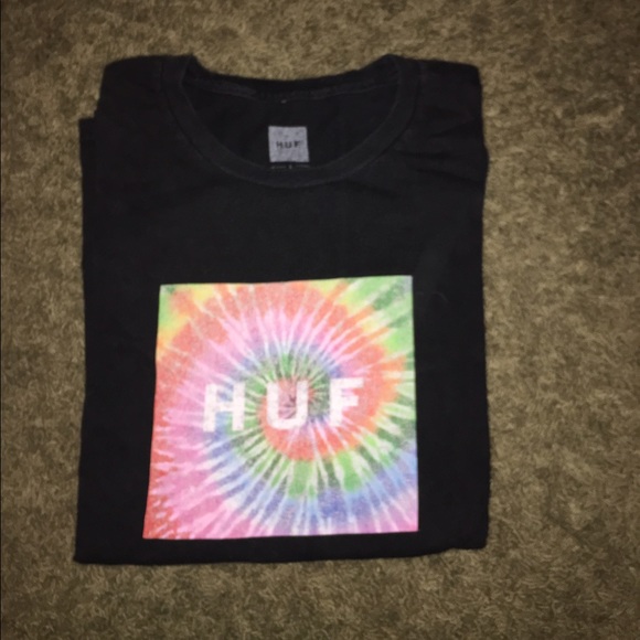 Huf Tie Dye T-Shirt. Size L. Has cracks. $7