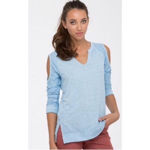 NWT baby blue cold shoulder sweatshirt