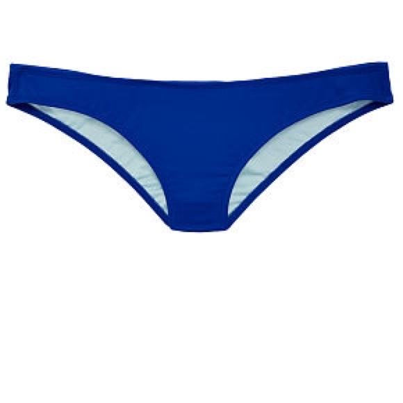 Victorias Secret Bon Voyage Blue Ruffle Cheeky Ruched Back Bikini Bottom Nwt