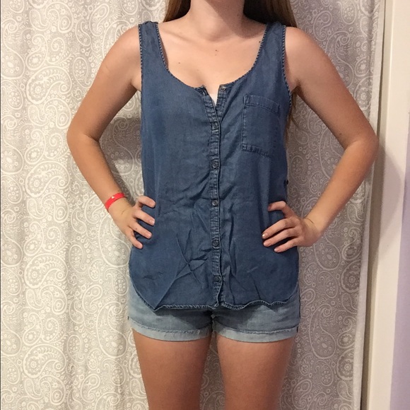 cute denim tanktop