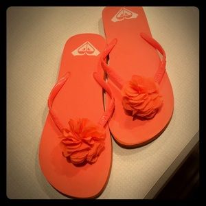 Roxy Orange Womens Flip Flops Size 10