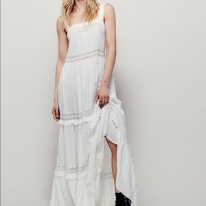 Free People bohemian maxi dress white