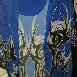 Blue Dragonfly button down shirt