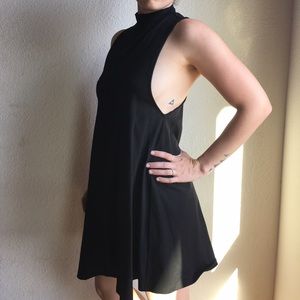 Nasty gal sleeveless black high neck dress.