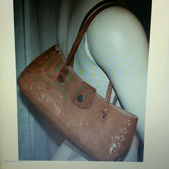 Cognac Orange leather bag - Picture 2 of 4