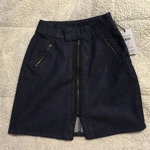 Brand new, waist high, denim skirt.