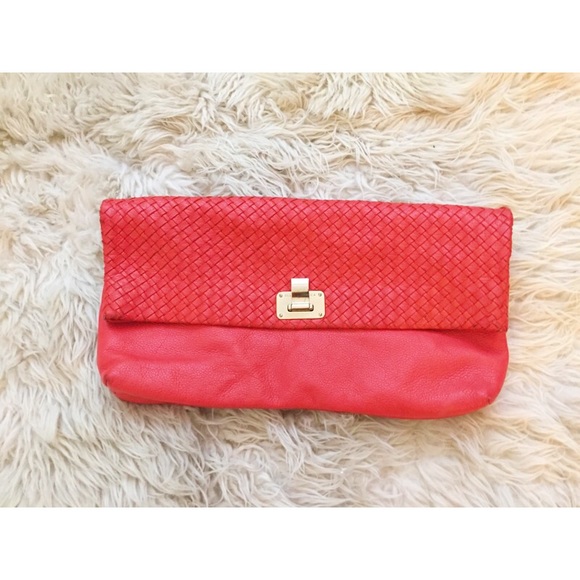 Elliott Lucca leather woven clutch