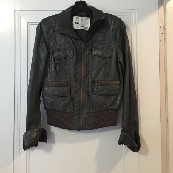 Leather bomber