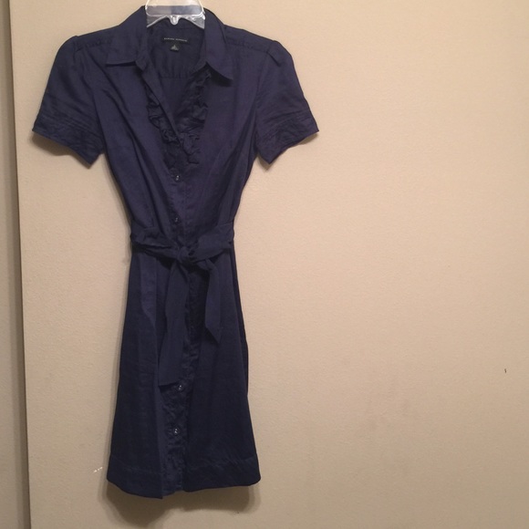 Banana Republic navy blue shirtdress.