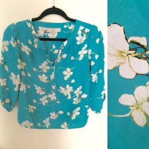 Silk floral top -- perfect for work or play