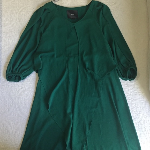Anthropologie emerald green dress